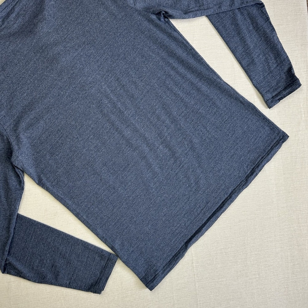 Taylor Stitch Merino Base Henley Men 40 Med Blue Heather Long Sleeve Wool Shirt - Picture 8 of 9